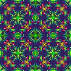 Seamless endless pattern of green and yellow colors for fabric or ceramic