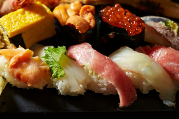 Japanese luxury assorted sushi plate 