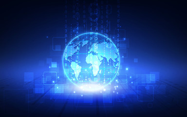 Fototapeta na wymiar Best Internet Concept of global business. Globe, glowing lines on technological background. Electronics, Wi-Fi, symbols Internet, satellite communications