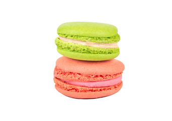 Raspberry and pistachio macaroons