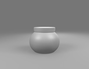 white Plastic Jar on sphere front view
