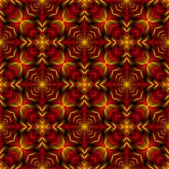 Seamless endless pattern of red and orange colors for fabric or ceramic