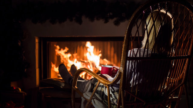 Chair by the fireplace deals