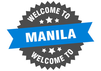 Fototapeta premium Manila sign. welcome to Manila blue sticker