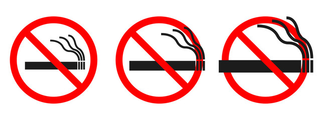 No Smoking sign on white background - vector