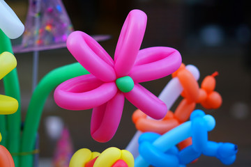 Colorful composition of balloons for children, detail