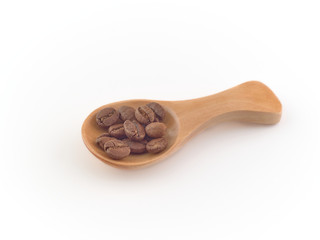 Close up of roasted black coffee beans