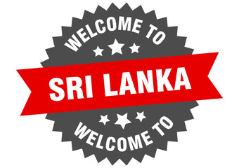 Sri Lanka sign. welcome to Sri Lanka red sticker