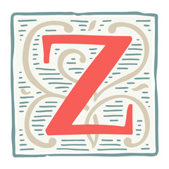 Renaissance Z letter logo in classic vintage colors.