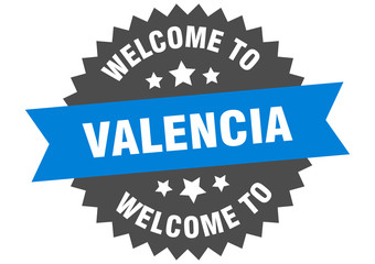 Valencia sign. welcome to Valencia blue sticker