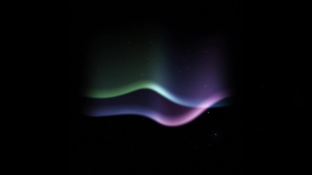 Animation Arctic  Aurora light effects on black background.