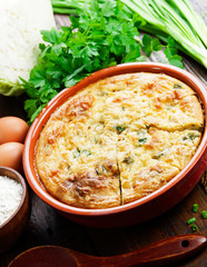 Vegetable casserole with cabbage