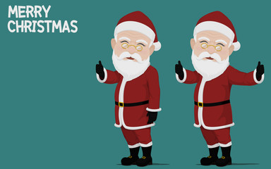 Isolated Santa Claus is showing thumbs up