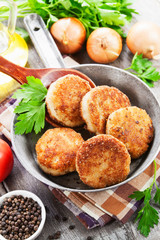 Burgers in the pan