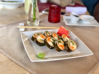 sushi in a restaurant