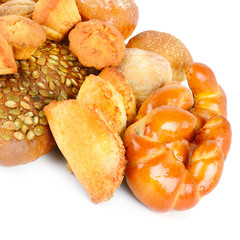 Collection buns isolated on a white background.