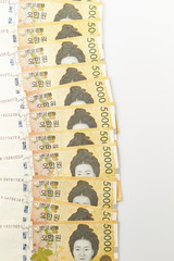 50000 Korean won banknotes