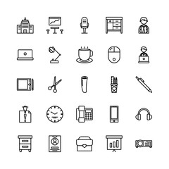 Office outline icon. vector illustration. Isolated on white background.