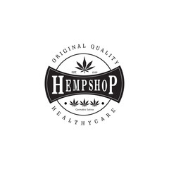 vintage logo design of hemp shop for your company.