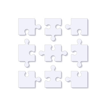 recommend clip art: Puzzle pieces. Jigsaw puzzle tile with shadow. Vector illustration.