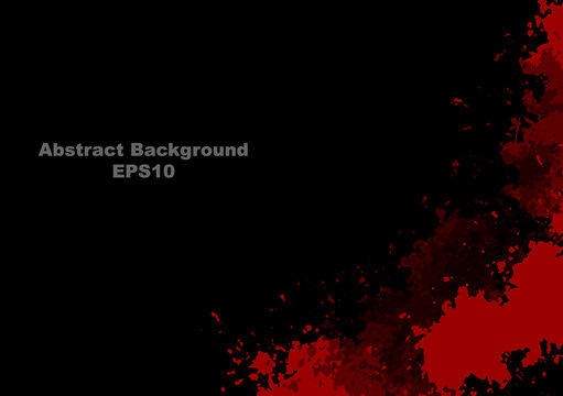 abstract vector splatter red color on black color design background. illustration vector design.