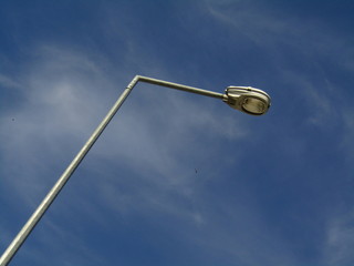 street lamp on background of blue sky