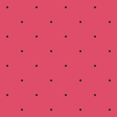 Abstract seamless pattern with black dot on a pink background. The ordered arrangement of a few geometric shapes. Vector illustration. Graphic texture for design.