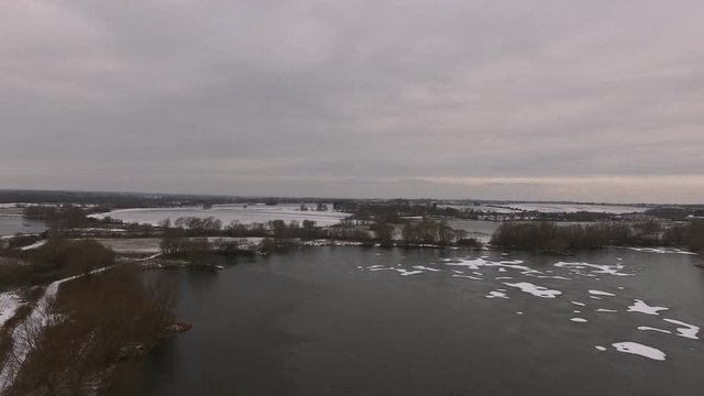 Aerial footage | frozen lake