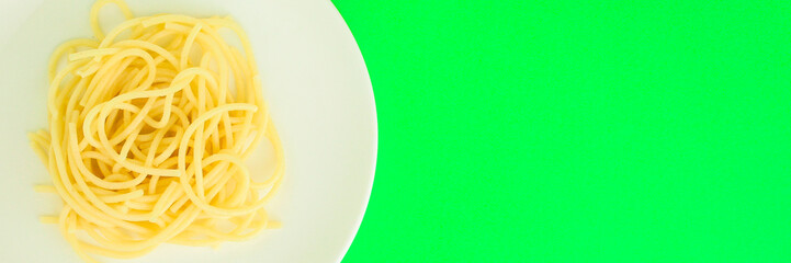 pasta, spaghetti or bucatini (ingredients, serving portion of food ). menu concept. food background. copy space. Top view