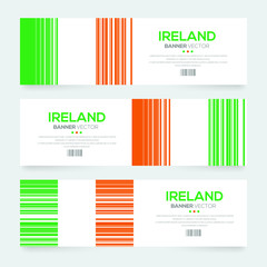 Banner Flag of Ireland ,Vector illustration