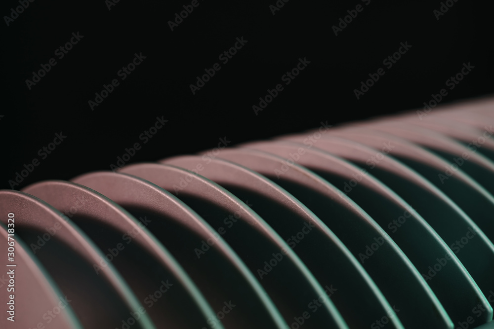 Poster beautiful abstract gray tunnel and na red light on a end background.