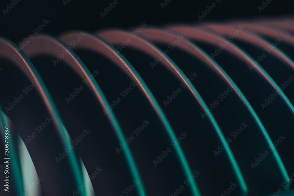 Poster beautiful abstract gray tunnel and na red light on a end background.
