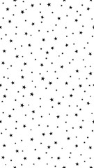 Fashion minimalistic christmas starry sky background. Black stars seamless pattern. Geometric vertical screensaver for gadget screens.