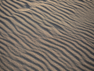 Fototapeta na wymiar Ripples and footprints in the sand