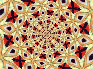 Colorful digital graphic kaleidoscope symmetry mandala style in laser light sunray trial pattern, Tie Dye , spiderweb art abstract background for art projects, banner, business,   card, 3D, template