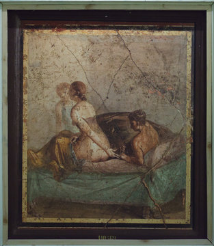 Erotic foreplay of a couple mosaic