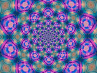 Colorful digital graphic kaleidoscope symmetry mandala style in laser light trial pattern, Tie Dye , spiderweb art abstract background for art projects, banner, business,   card, 3D, template