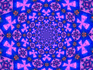 Colorful digital graphic kaleidoscope symmetry mandala style in laser light trial pattern, Tie Dye , spiderweb art abstract background for art projects, banner, business,   card, 3D, template