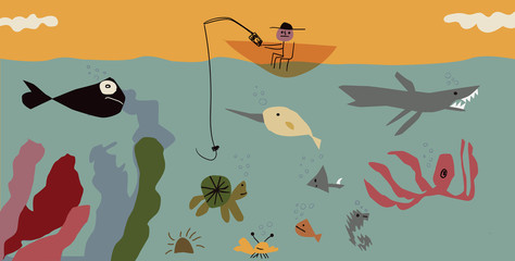 Obraz premium Fischer, Fish