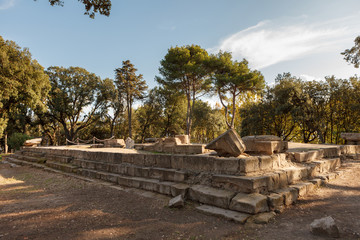Fototapeta na wymiar Doric temple – sanctuary of Athena and Hercules of Pompeii (Pompei).