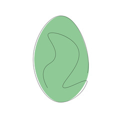 Easter egg one line drawing vector illustration
