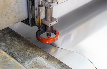 Laser cutting torch machine. Metalworking. Production of chimneys.