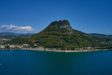 Panoramic view of the resort town of Garda the north of Italy. Aerial photography. Rocca Del Garda.