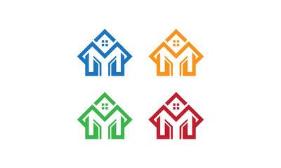logo real estate letter M vector 