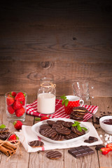 Soft cakes with strawberry.	