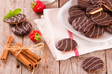 Soft cakes with strawberry.	