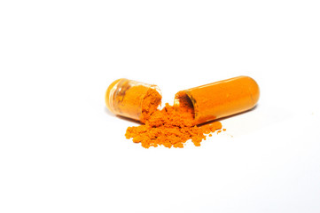 Thai herb turmeric with capsule filling For easy use