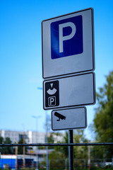 road signs industrial nature background