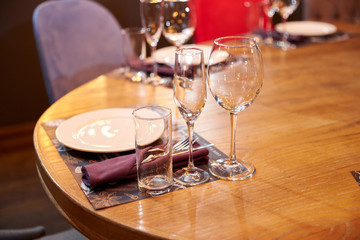 glasses on table