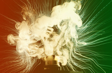 Electronic Cigarette vape explosion. cloud of vapor